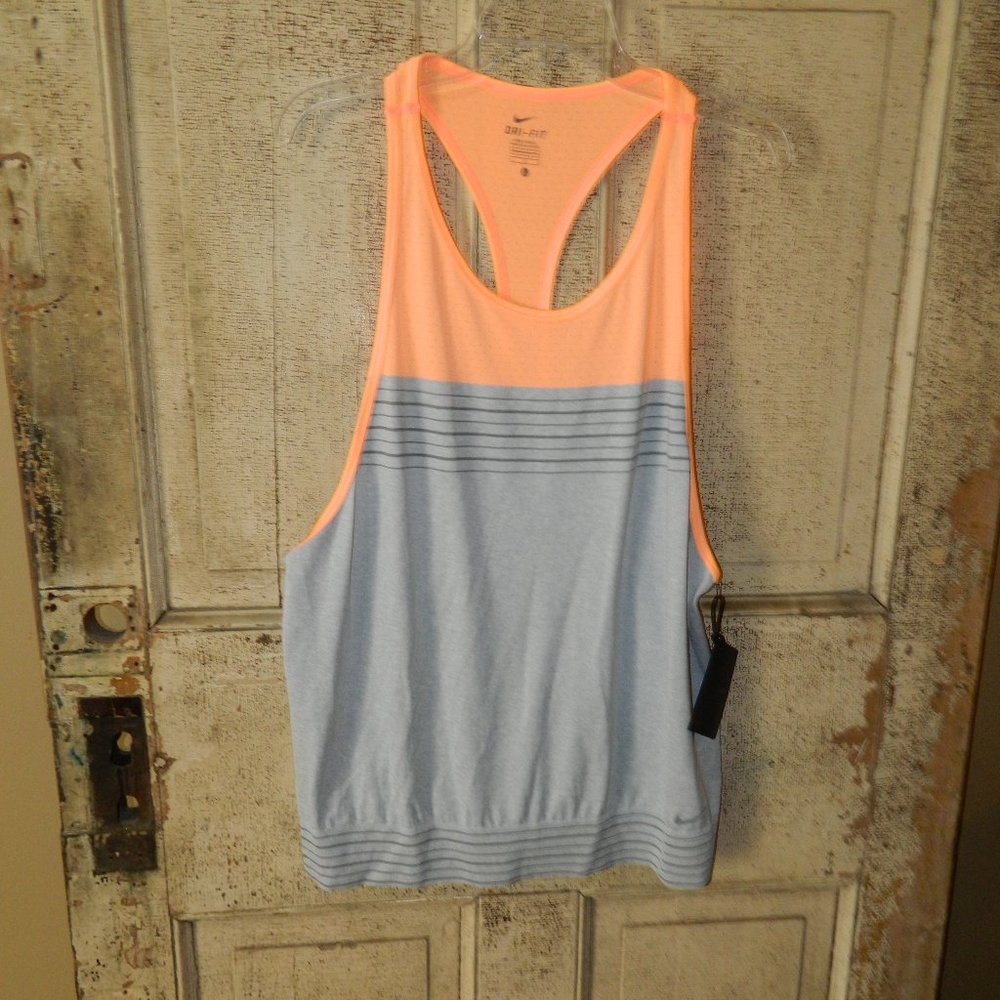 Nike Dri- Fit Knit Loose Womens Training Tank Top Shirt 682895-012 Sz L (EE-31)